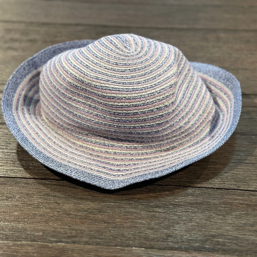 Woolrich Womens blue purple paper Summer Bucket Hat Hiking Boho Sun‎ Hat OSFM